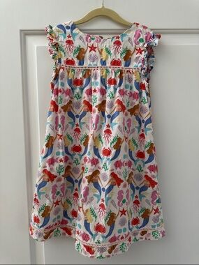 Mini Boden White Multicolor Mermaid & Sea Life Dress